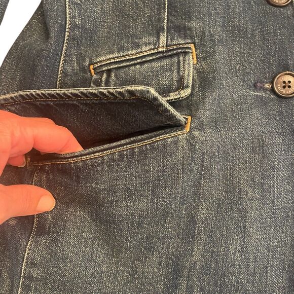 Lauren Ralph Lauren Womens Embellished Denim Jean Jacket 2 Medium Wash Feminine - Picture 14 of 16